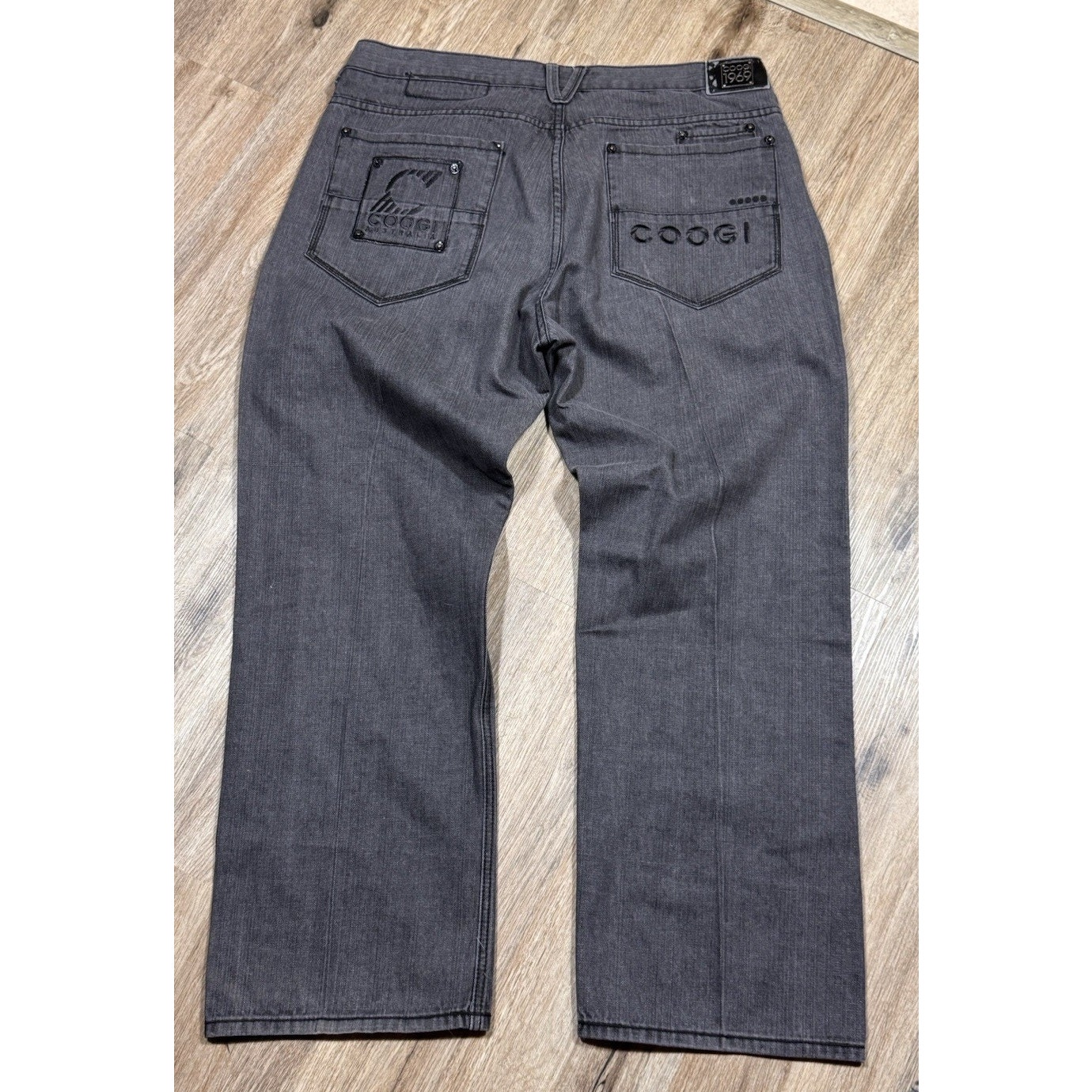 Y2k Coogi Australia Men’s Sz 42 X 35 Denim Jeans W/ Embroidered Logos Big Baggy